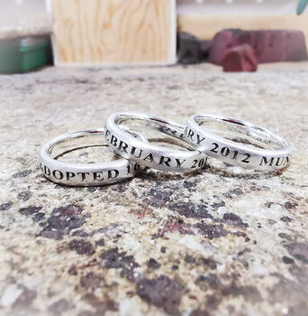 Personalised Unisex Solid Silver Message Ring, 4 of 9