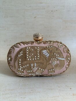 Elephant Oval Pink Clutch, 9 of 12