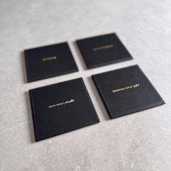 Cheers Leather Coasters – Housewarming Or New Home Gift, 10 of 12