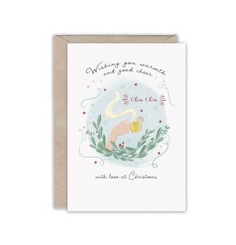 Chin Chin Festive Cheer Foiled Christmas Card, 2 of 2