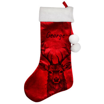 Personalised Stag Red Stocking, 4 of 4