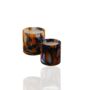 Set Of Two Murano Glass Candle Holders – Amber And Indigo, thumbnail 2 of 2