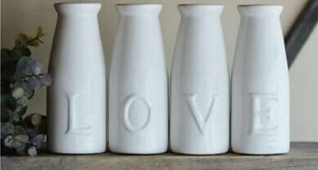 Ceramic White Bottles Set Of Four, 4 of 5