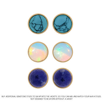Maya Lapis Lazuli Stud Earrings Silver Or Gold Plated, 12 of 12