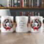 Personalised Husky Christmas Wreath Dog Mug, thumbnail 2 of 2
