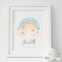 Rainbow Wall Art Print Personalised With Name, thumbnail 1 of 2