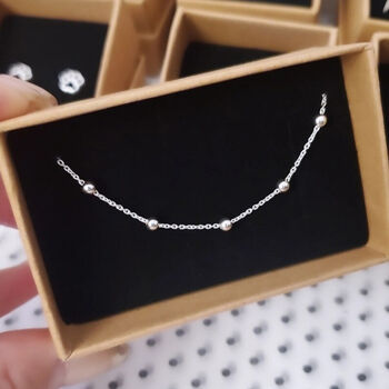 Sterling Silver Satellite Orb Ankle Chain Anklet, 7 of 7