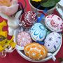 Easter Eggs Hanging Decoration, Set Of Five Pcs, thumbnail 4 of 6