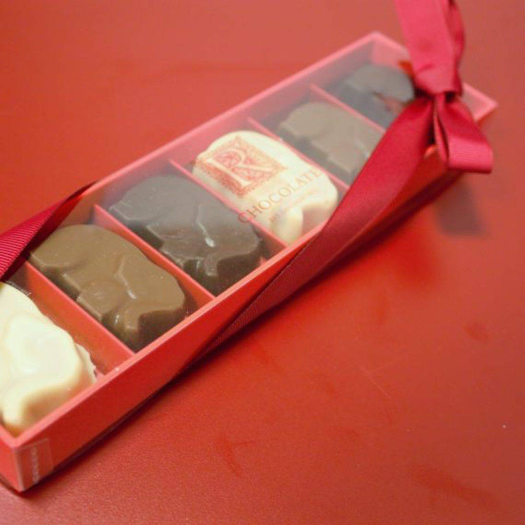 Sea Salt Caramel Chocolate Elephants Box Of Six By R Chocolate London