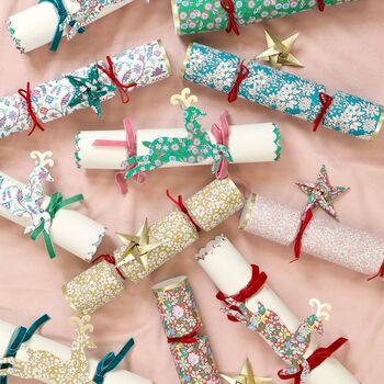 Set Of Six Liberty Print Origami Star Crackers, 3 of 5