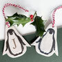 Ceramic Personalised Penguin Christmas Decoration, thumbnail 1 of 7