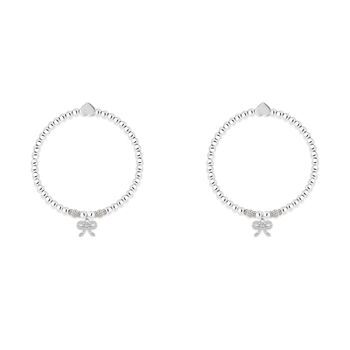 Big Sister And Little Sister Sparkling Bow Charm Bracelet Set, 2 of 3