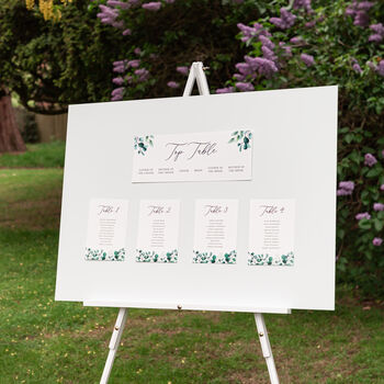 Blue Eucalyptus Wedding Table Plan Cards, 5 of 5
