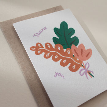 Leaf Bouquet Children's Thank You Card, 2 of 4