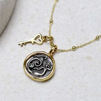 Gold Plated Sterling Silver Mermaid Necklace, 9 of 12