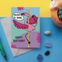 Pole Dance Flamingo A6 Birthday Card, thumbnail 1 of 2