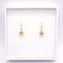 Gold Plated Clear Cubic Zirconia Heart Drop Earrings, thumbnail 1 of 4