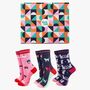 Party Cats Bamboo Socks Gift Box Women's Pink Navy, thumbnail 1 of 4