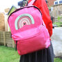 Kids Rainbow Pink Backpack Personalised, thumbnail 3 of 5