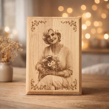 Mother And Baby Personalised Eco Friendly Wood Photo Gift, 3 of 12