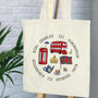 King Charles Coronation Illustrated Tote Bag, thumbnail 1 of 2