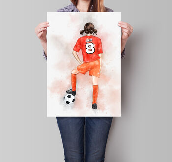 Personalised Girls Football Art Print, 3 of 10