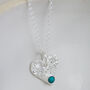 Sterling Silver Heart Charm Birthstone Pendant, thumbnail 1 of 5