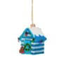 Blue And White Glass Beach Hut Christmas Tree Decoration, thumbnail 2 of 3