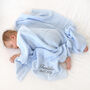 Personalised Blue Cellular Blanket And Comforter Hamper, thumbnail 9 of 12