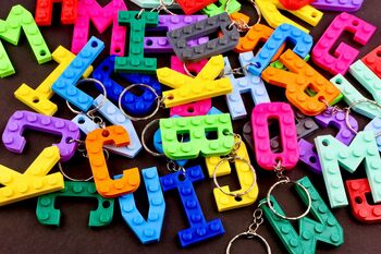 Tiny Lego Style Letter Keyring, 9 of 10