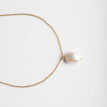 Baroque Pearl Necklace On A Gold Plated Chain, 4 of 7