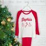 Personalised Kids Candy Cane Christmas Pj's, thumbnail 2 of 3