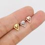 Sterling Silver Double Triangle Stud Earrings, thumbnail 2 of 12