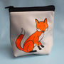 Fox Leather Pouch Purse, thumbnail 1 of 8