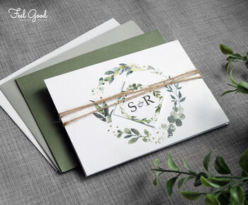 White Floral And Greenery Wedding Invitation, 2 of 6