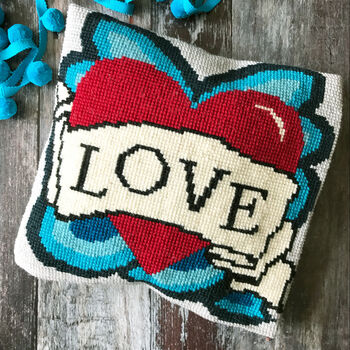 Cross Stitch Love Tattoo Letterbox Craft Kit, 2 of 3