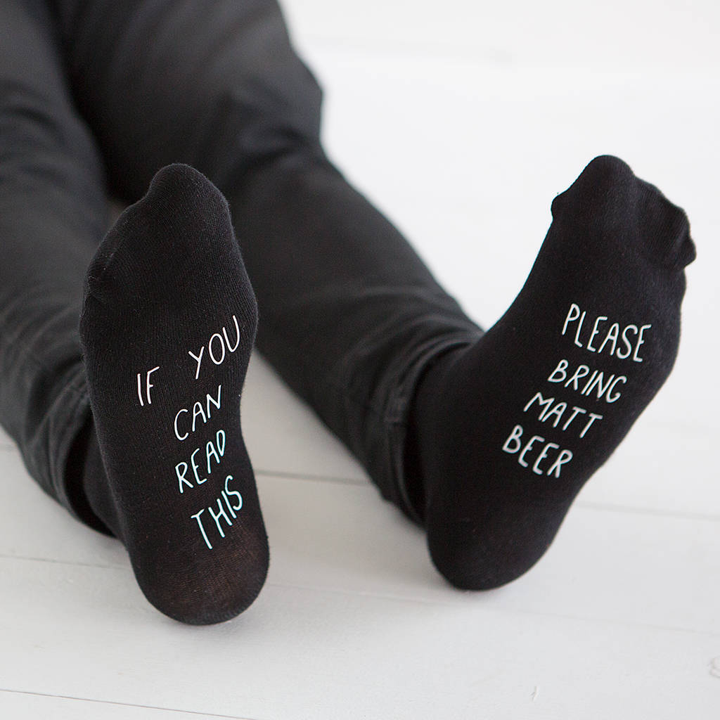 Hidden Message Please Bring Wine Personalised Socks By Solesmith