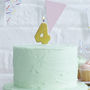 Gold Glitter Number Four Birthday Cake Candle, thumbnail 1 of 2