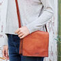 Personalised Small Brown Leather Messenger Bag, thumbnail 2 of 9