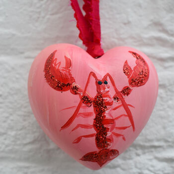 Ceramic Heart Shaped Lobster Bauble, 7 of 10
