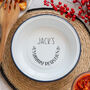 Personalised Roast Potatoes Enamel Serving Bowl, thumbnail 2 of 5