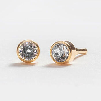18ct Gold Plated April Birthstone Stud Earrings, 7 of 9