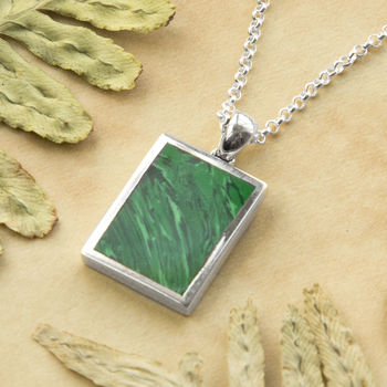 Engravable Sterling Silver And Malachite Necklace, 3 of 6