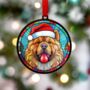 Chow Chow In Santa Hat Suncatcher Decoration, thumbnail 4 of 6