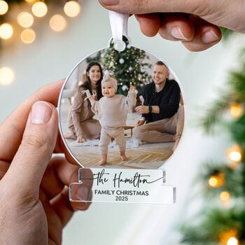Personalised Family Photo Christmas Tree Decoration, 8 of 11