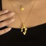Gold Plated Forget Me Not Cluster Necklace, thumbnail 3 of 4