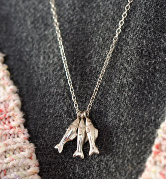 Sardine Fish Necklace In Silver, 6 of 6