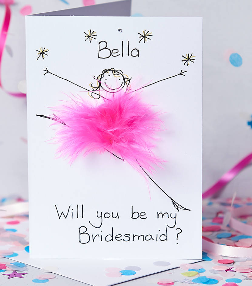 Handmade Personalised 3D Will You Be My Bridesmaid Card, 1 of 2
