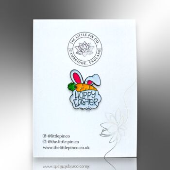 Hoppy Easter Rabbit With Carrot Enamel Pin, 4 of 8