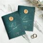 Dark Green Moon And Stars Vow Books With Wax Seal, thumbnail 1 of 7